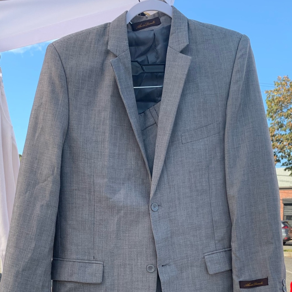 Gray young men's suit